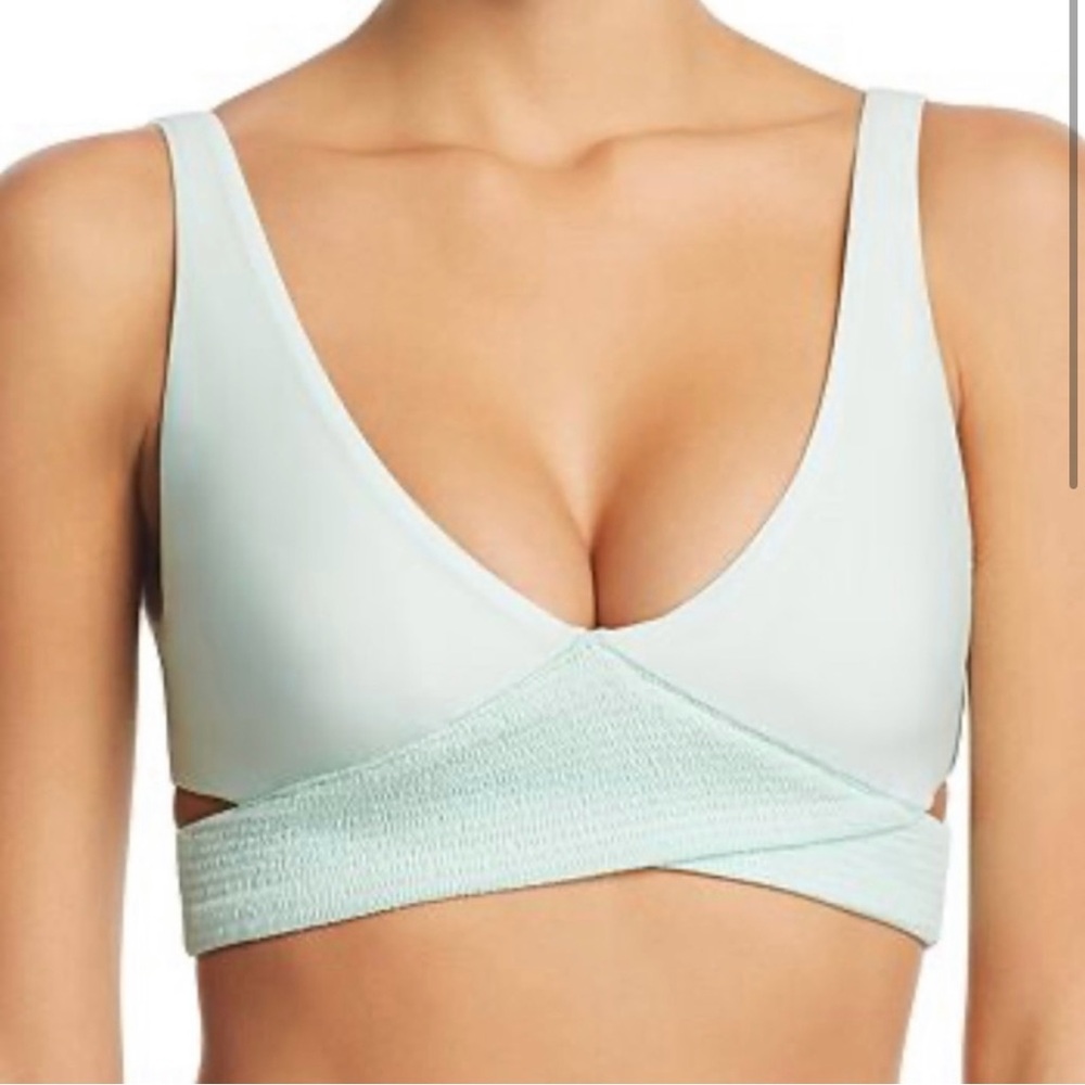 PQ Azura Smocked Criss Cross Halter Bikini White